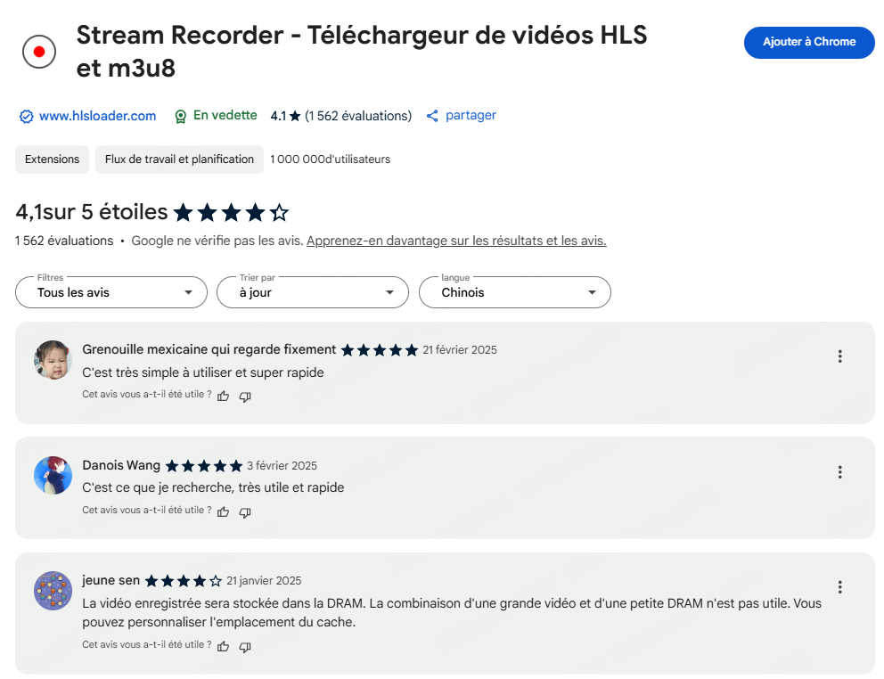 Avis des utilisateurs sur Stream Recorder