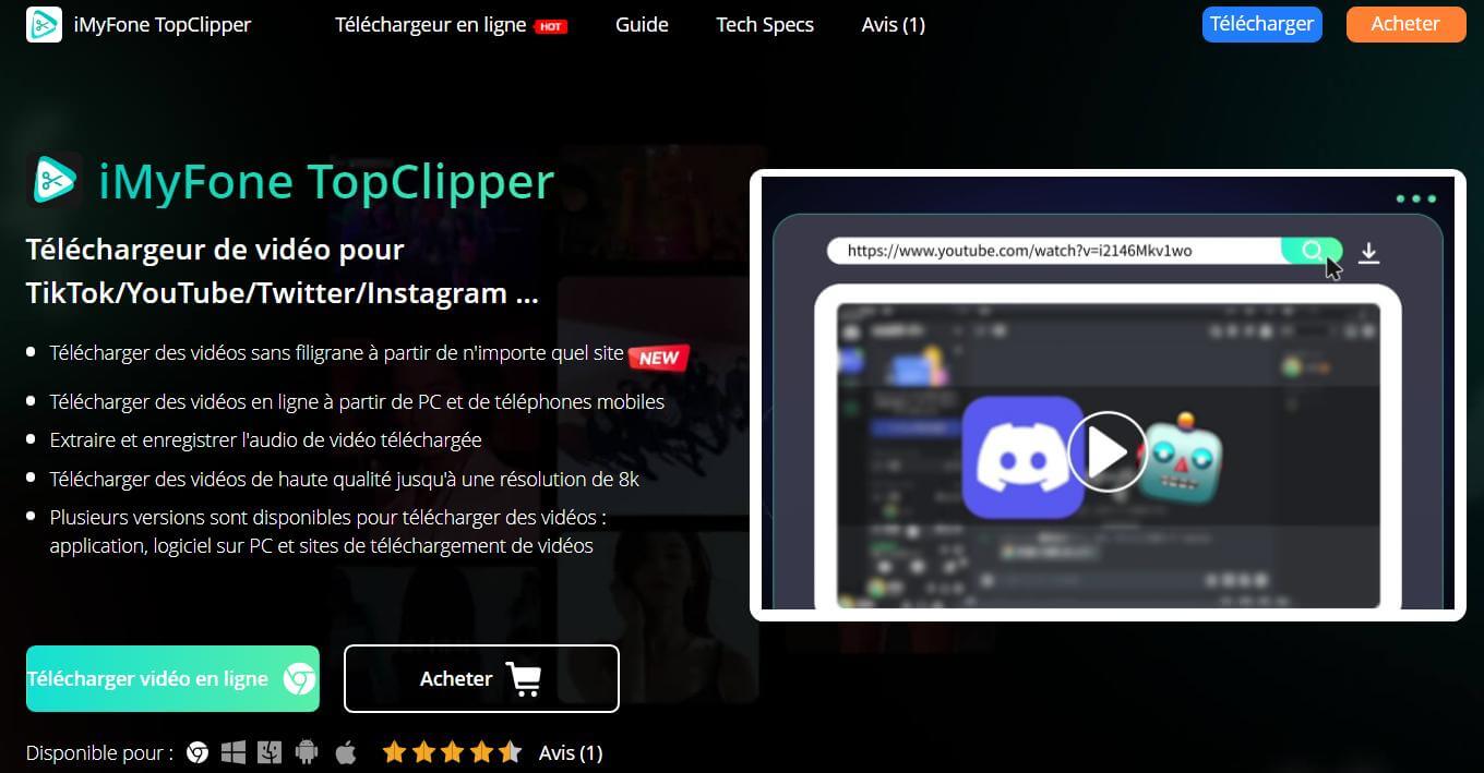 Utiliser iMyFone TopClipper - le meilleur téléchargeur de playlist YouTube sur PC