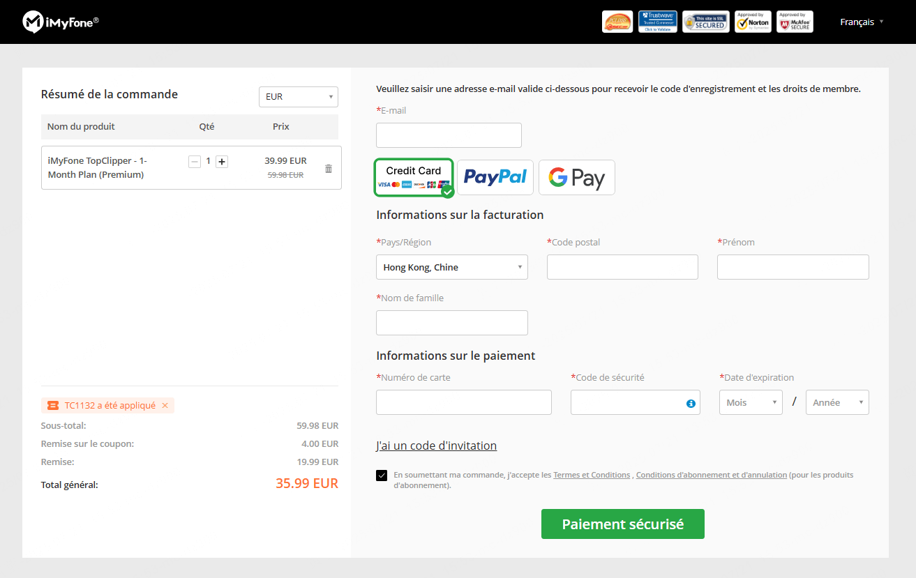 Utiliser le code de réduction iMyFone TopClipper