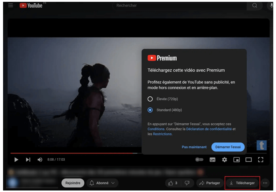 Abonnez-vous à YouTube Premium pour télécharger des vidéos YouTube 1080p