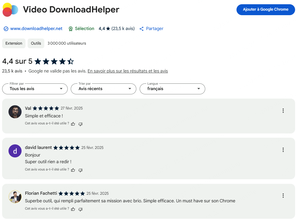 Avis des utilisateurs sur l'assistant de téléchargement de vidéos