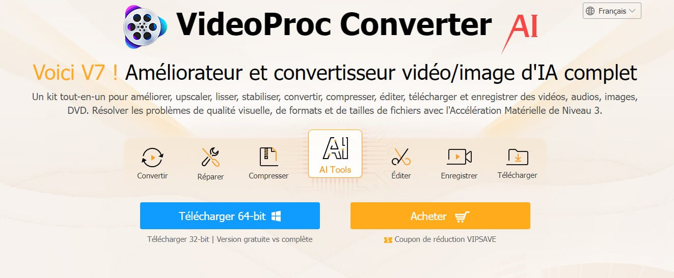 Convertisseur vidéo Youtube VideoProc pour télécharger des vidéos