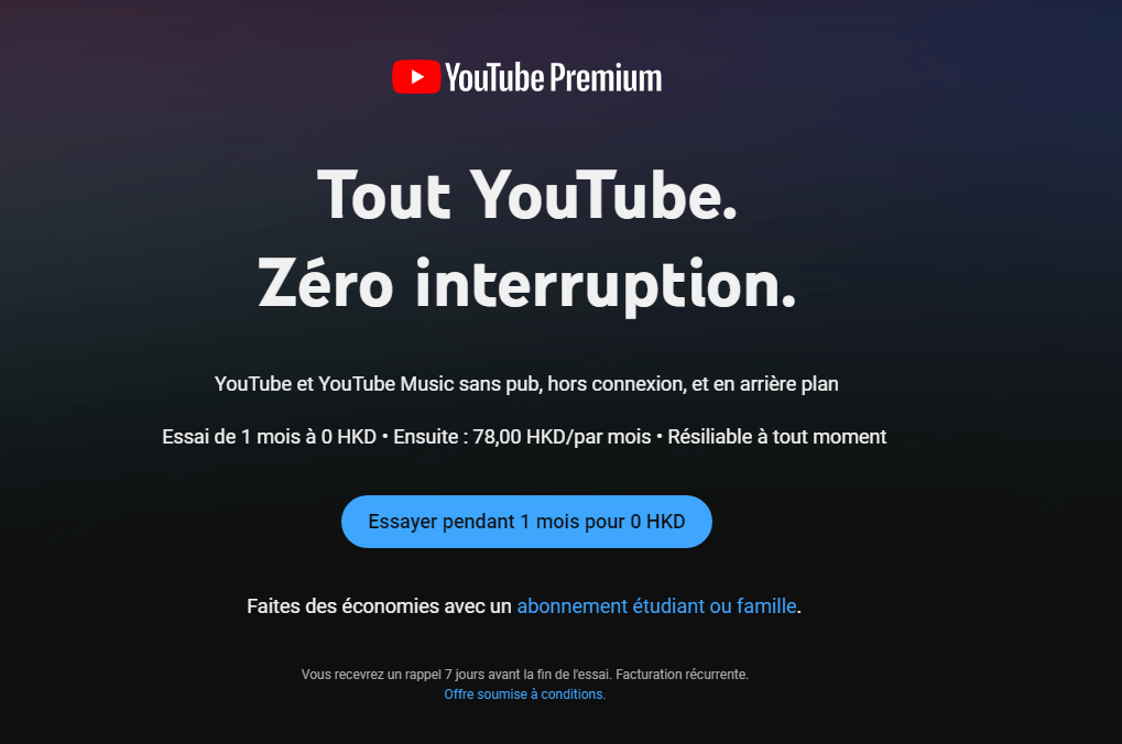 s'abonner à YouTube Premium pour regarder YouTube sans publicité