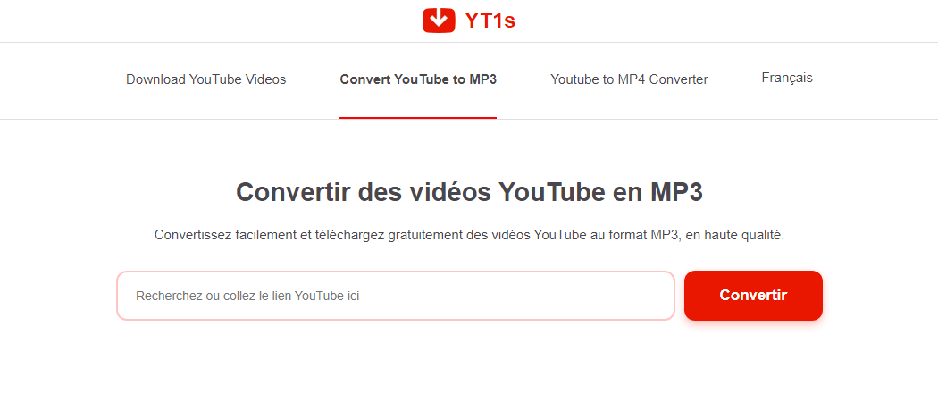 site web gratuit de conversion de YouTube en MP3,YT1s