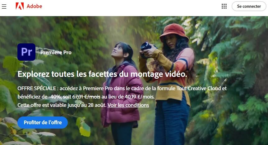 Adobe Premiere Pro coloriser vidéo en noir et blanc