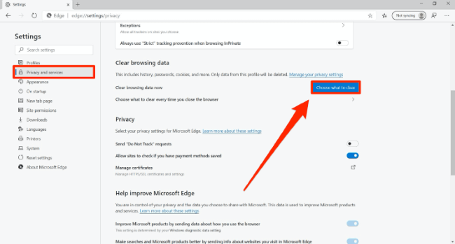 effacer les cookies et les données de microsoft edge