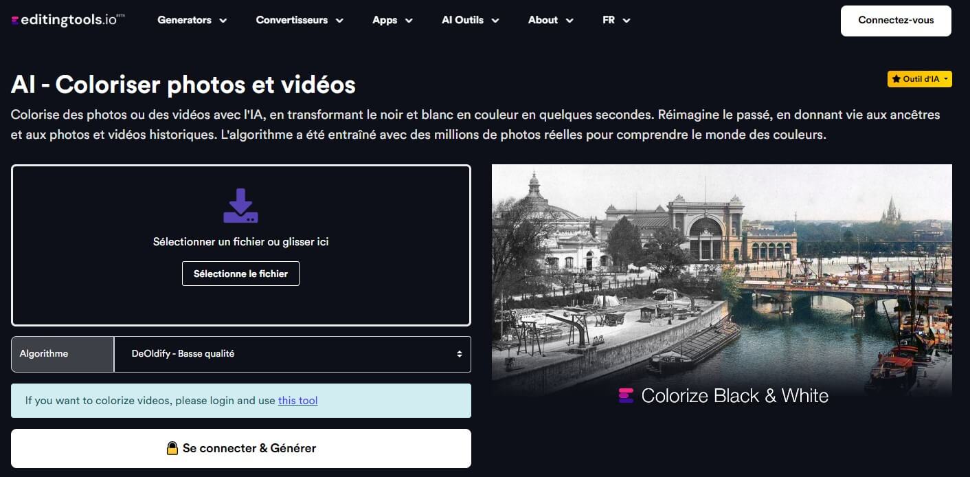 coloriser une vidéo en noir et blanc en ligne