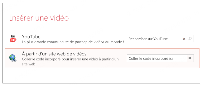 Intégrer un lien vidéo dans le PPT