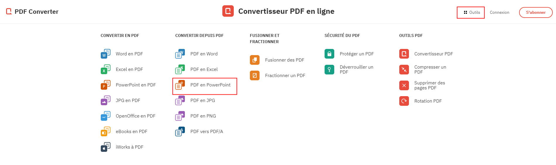 PDF Converter Cliquez sur PDF en PowerPoint