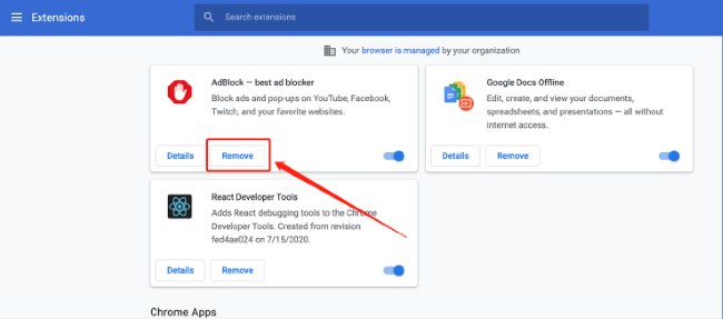 Désactiver les extensions Chrome