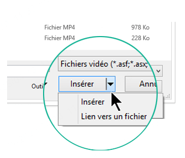 Importer la vidéo à insérer dans PPT