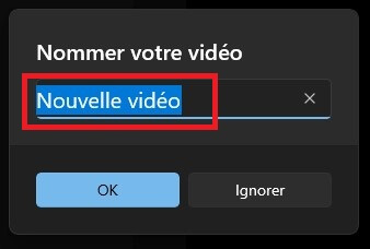 Windows Nommer votre vidéo