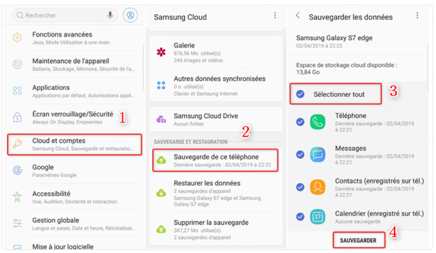 Réinitialiser un Samsung sans perdre ses données via la sauvegarde Samsung Cloud
