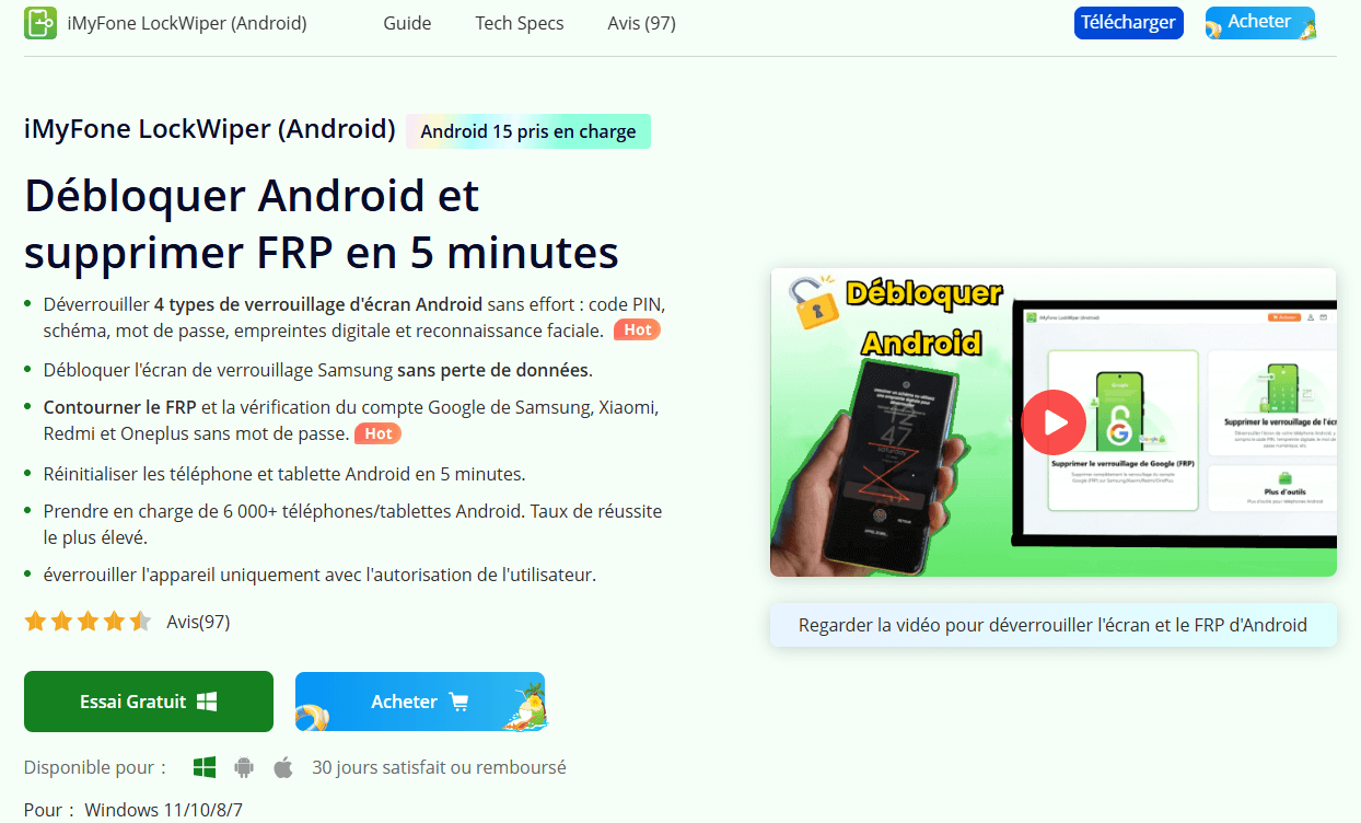 interface d'iMyFone LockWiper (Android)