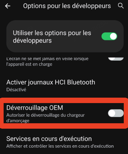 Déverrouillage OEM
