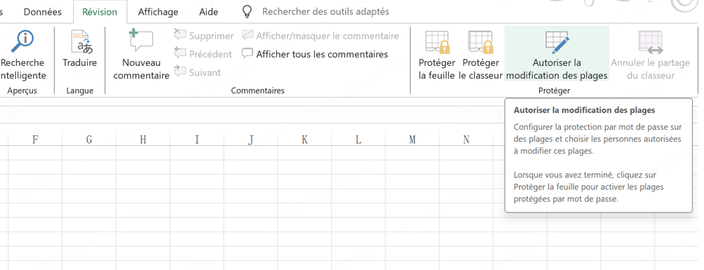 Autoriser certains utilisateurs à modifier les zones spécifiques d’une feuille de calcul protégée