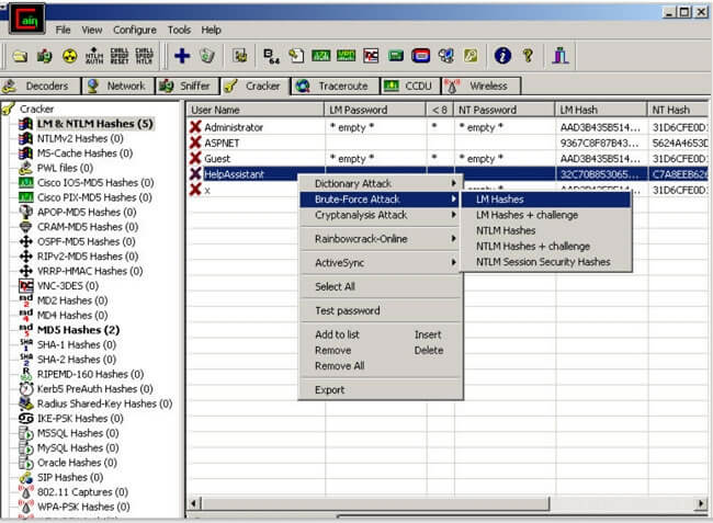 Cain et Abel, un outil de récupération de mots de passe Windows 10