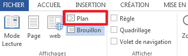 le mode Plan sur Word
