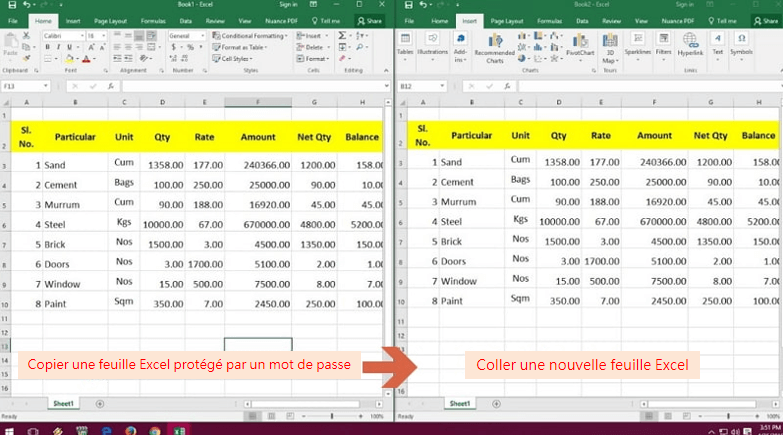 Ôter la protection d'une feuille Excel sans mot de passe par copier-coller