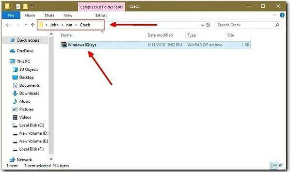 Ajouter le fichier ZIP à déverrouiller