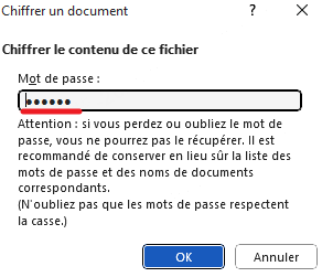 suppression mot de passe Word dans info