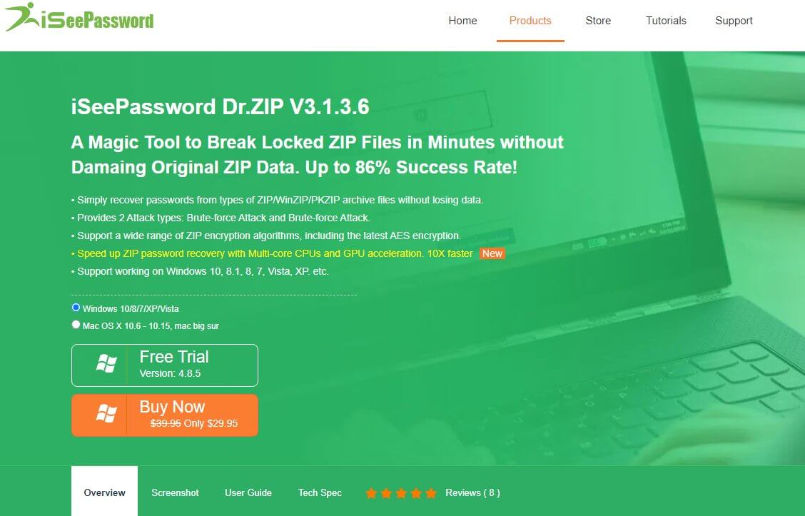 iSeePassword ZIP Password Recovery