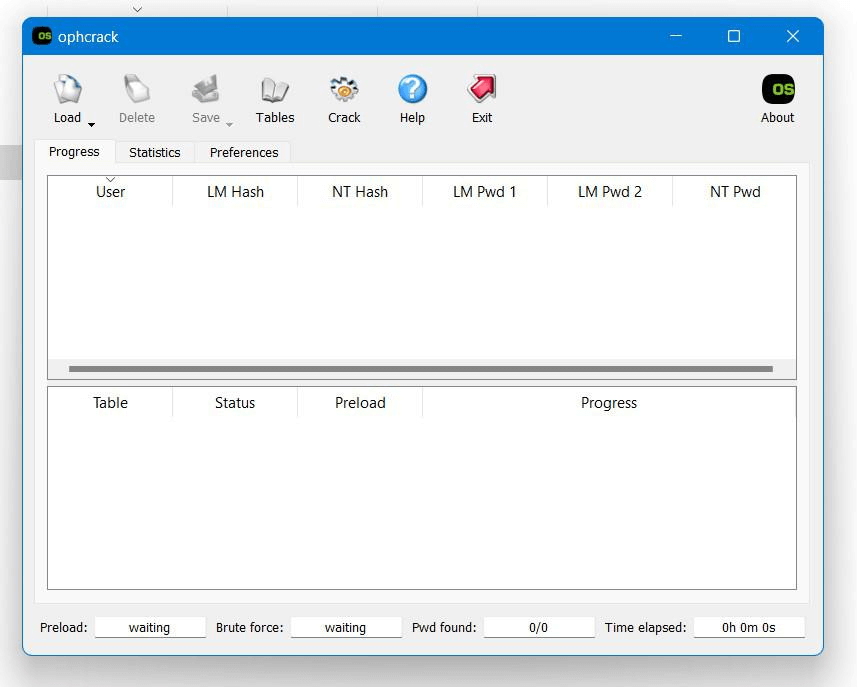 ophcrack，un logiciel de récupération de mot de passe Windows 10