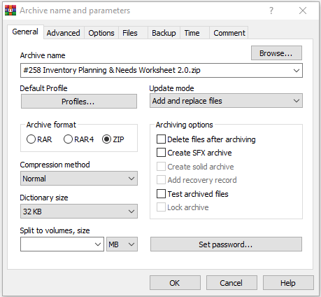 protéger un fichier Zip par un mot de passe avec WinRAR