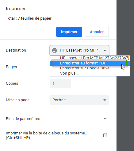 impression de PDF sécurisé sur Drive