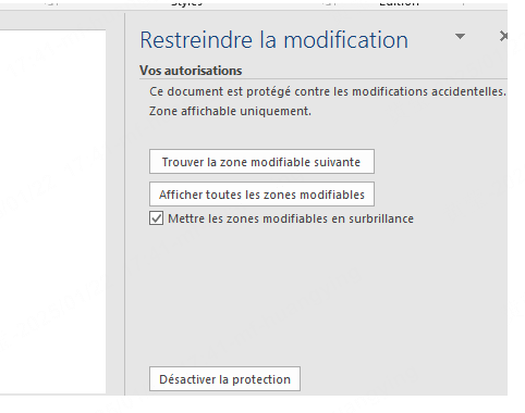 Désactiver la protection d'un document Word pour le modifier