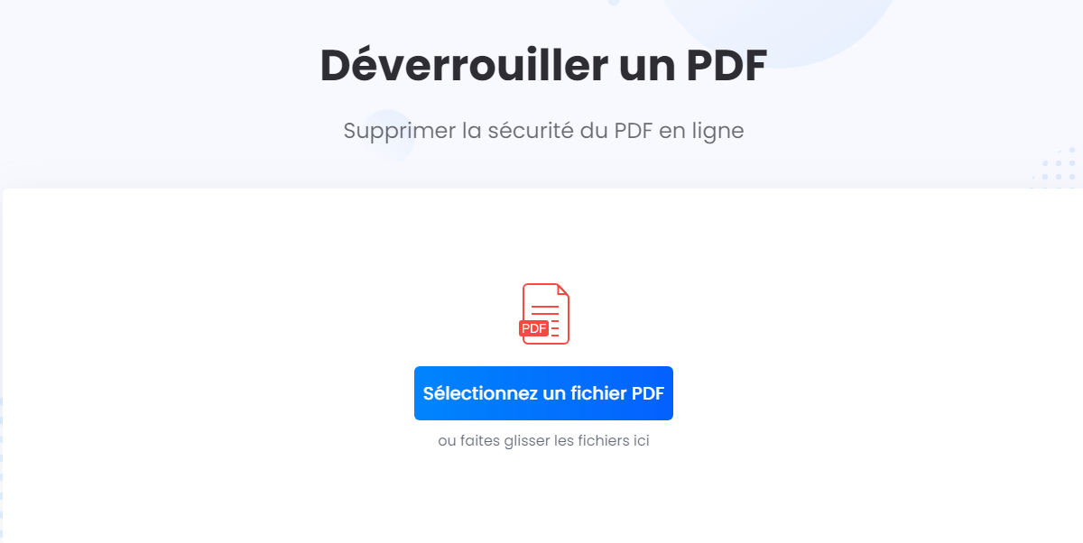 débloquer un fichier PDF protégé en ligne avec LightPDF