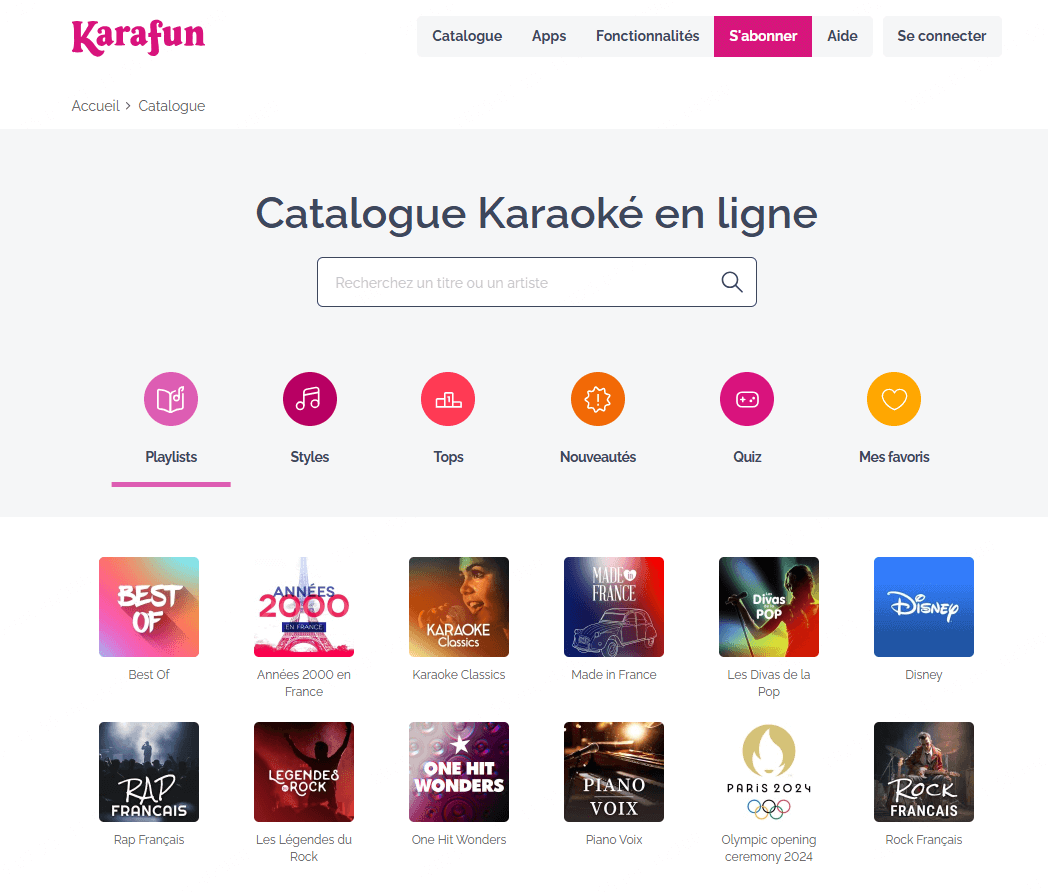 KaraFun, un site de karaoké gratuit en ligne avec chansons françaises