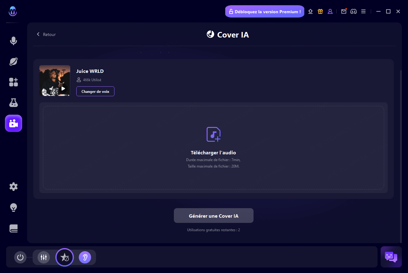 interface de changeur de voix magicmic