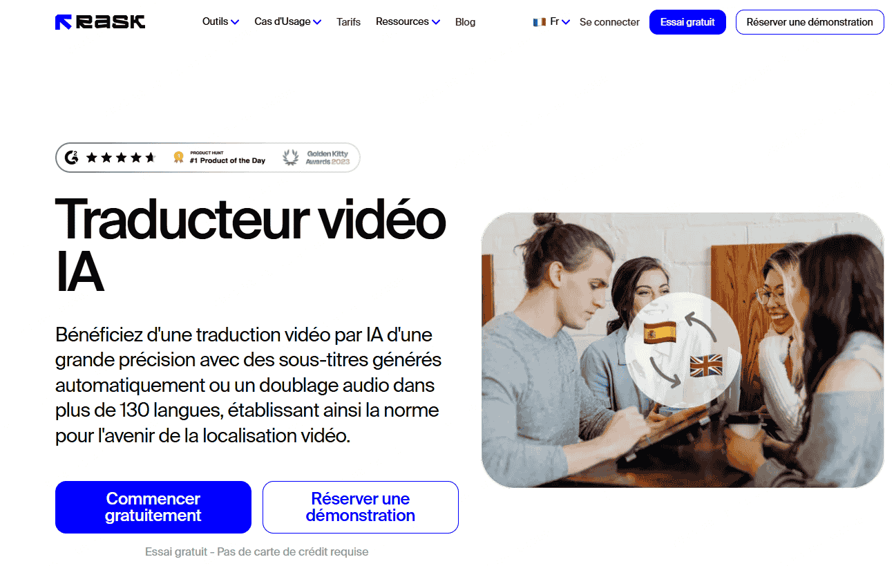 Rask.ai, traducteur vidéo en ligne basé sur l'IA
