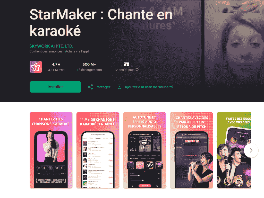 StarMaker, Application de karaoké avec scoring