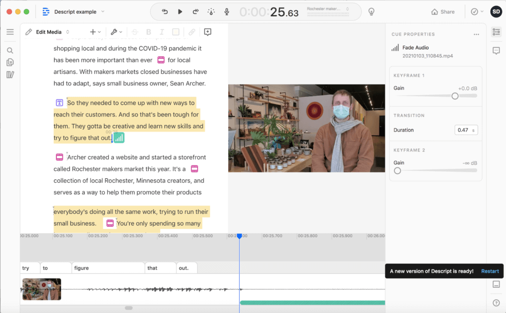 Descript, un logiciel de traduction de vidéo