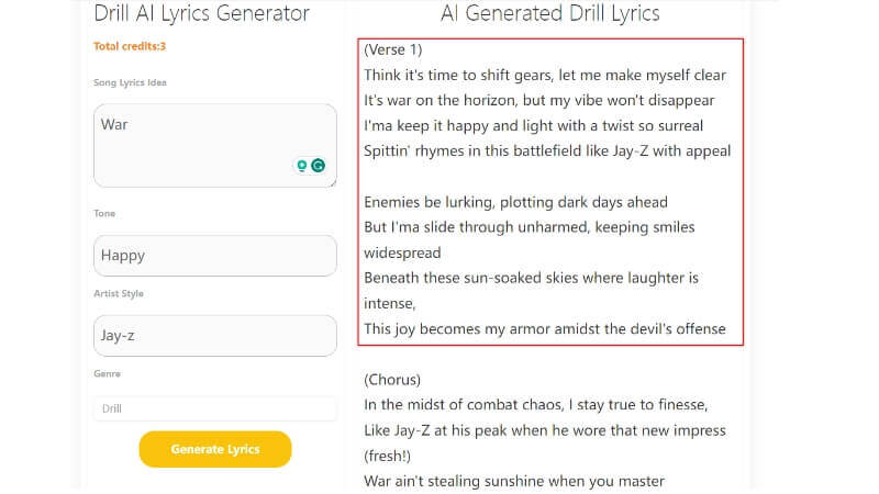 affinez ou retouchez les paroles Drill pour les rendre uniques