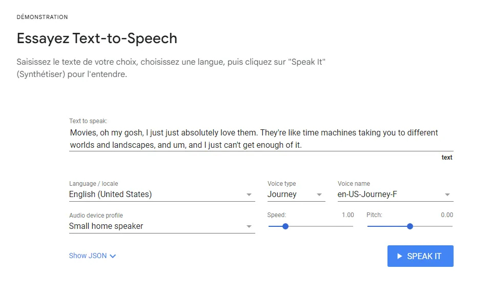 Lire à haute voix avec Google Cloud Text-to-Speech