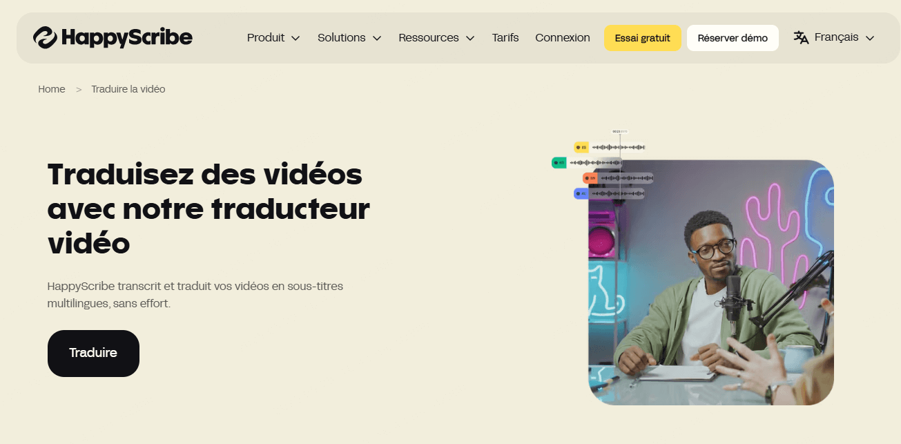 Happy Scribe, une application de traduction vidéo