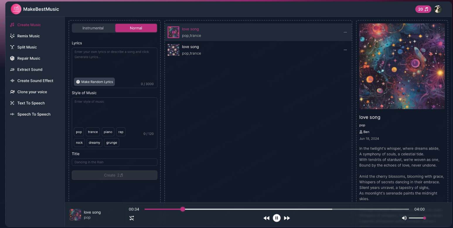 MakeBestMusic – IA de remix de musique pour créer de nouvelles pistes