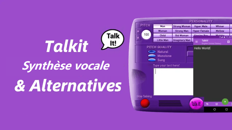 Application de synthèse vocale talk it