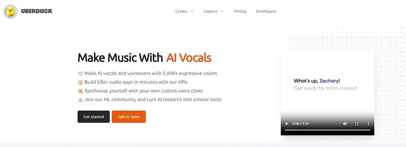 Uberduck.ai - Plateforme pour faire l’IA voix de rappeur