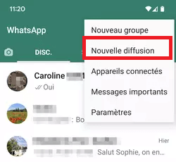 Comment envoyer les messages via la liste de diffusion WhatsApp ?