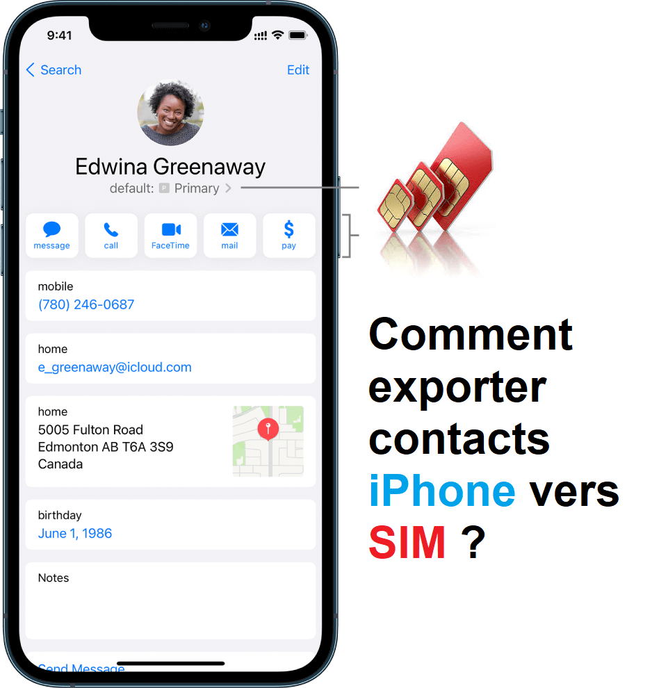Comment exporter contact iphone vers sim
