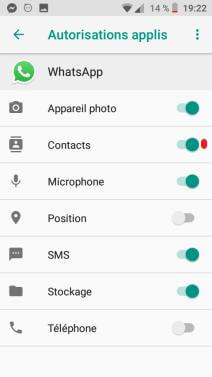 Activer les autorisations WhatsApp sur Android