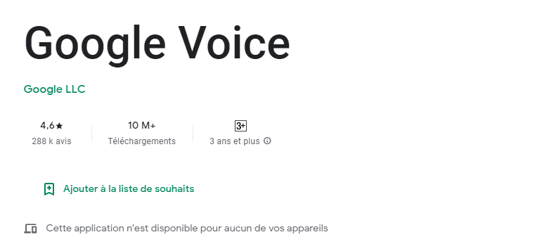 l'application de Google Voice