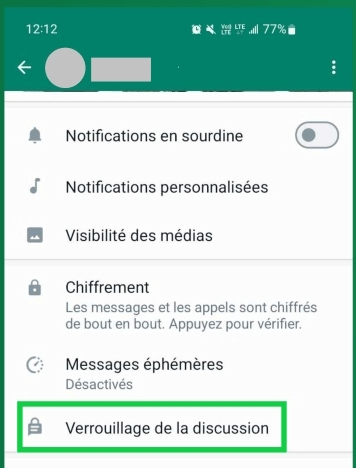 comment verrouiller un discussion sur WhatsApp