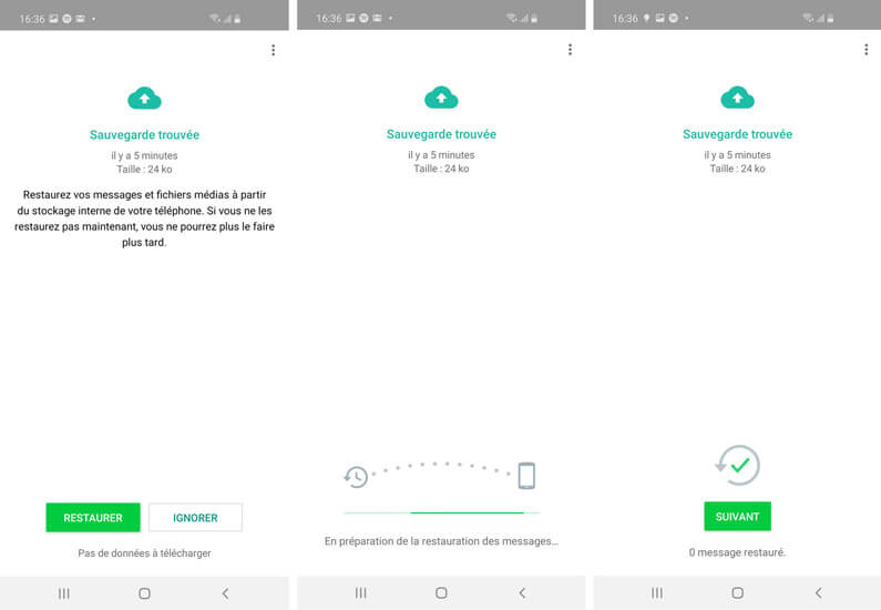 Récupérer les messages  supprimés WhatsApp sur Android à partir d'une sauvegarde Google Drive