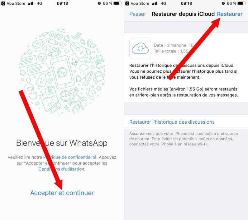 Récupérer des contacts WhatsApp supprimés à l'aide d'iCloud