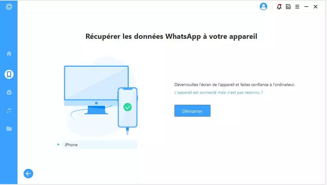 récupérer des données WhatsApp sur un appareil iOS/Android